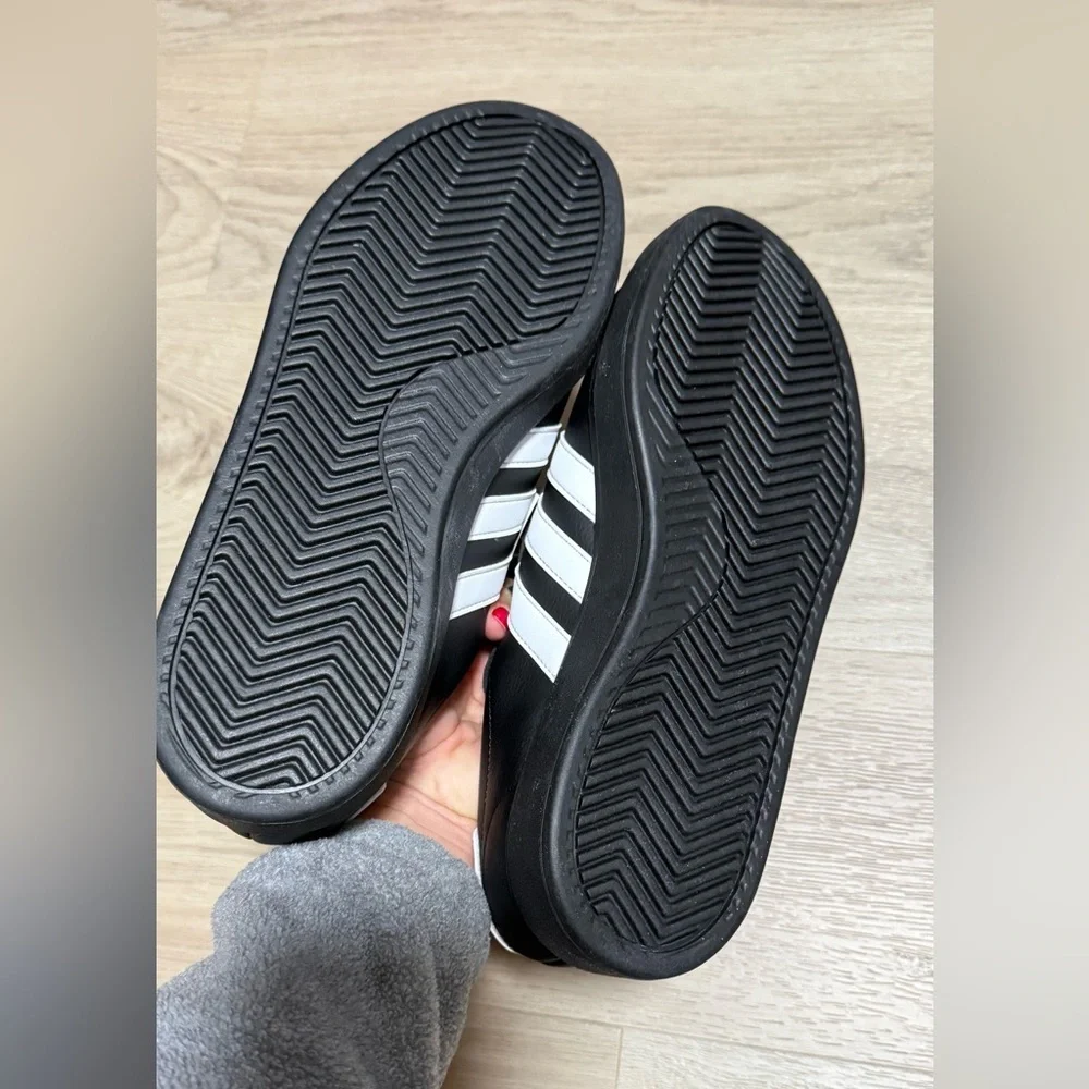 Adidas Black Sneakers with White Stripes